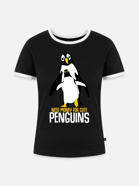 Penguins Penguin - Frauen Kontrast-T-Shirt - Schwarz/Weiß