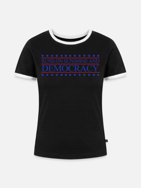 Democracy Democratic Elections - Frauen Kontrast-T-Shirt - Schwarz/Weiß