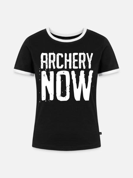 Compound Bow Archery Recurve Bow - Frauen Kontrast-T-Shirt - Schwarz/Weiß