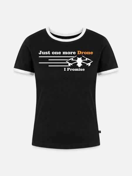 Drones Quadrocopter FPV Drone - Frauen Kontrast-T-Shirt - Schwarz/Weiß