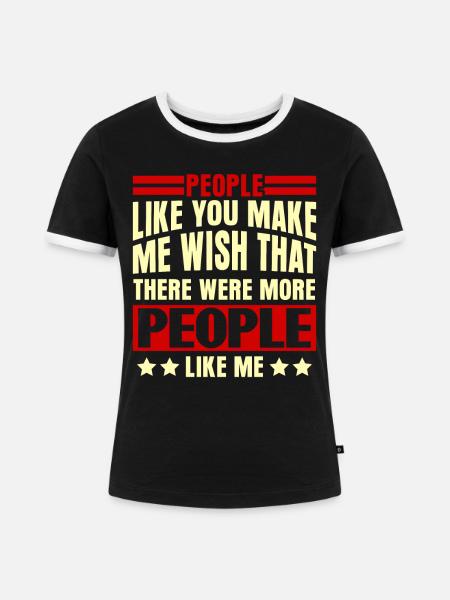Misanthrope Grumpy Middle Finger - Frauen Kontrast-T-Shirt - Schwarz/Weiß