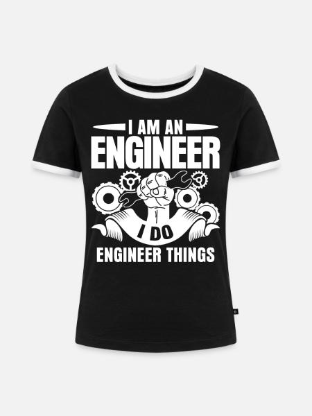 Engineer Engineering - Frauen Kontrast-T-Shirt - Schwarz/Weiß