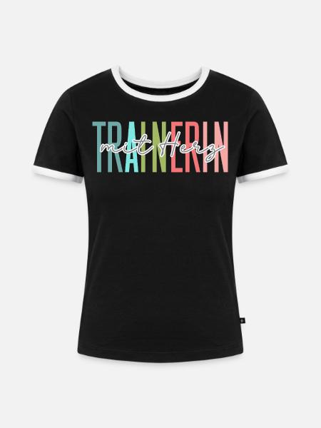 Trainerin mit Herz Geschenk - Frauen Kontrast-T-Shirt - Schwarz/Weiß