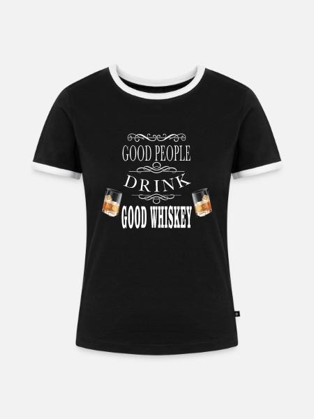 Whiskey - Frauen Kontrast-T-Shirt - Schwarz/Weiß