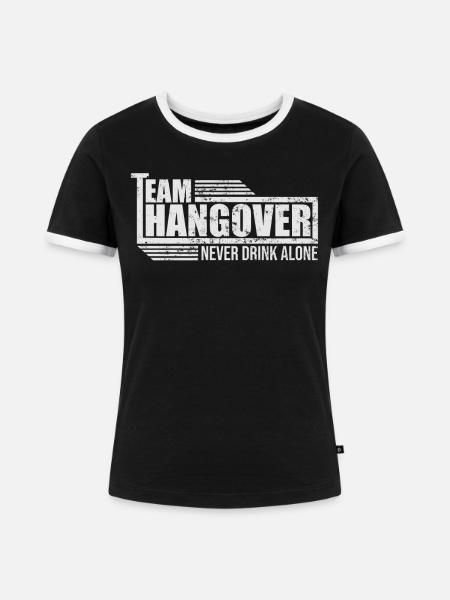 Hangover Team - Frauen Kontrast-T-Shirt - Schwarz/Weiß