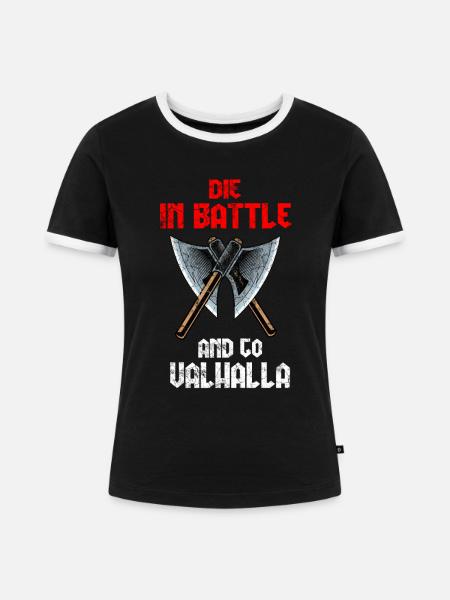 Wikinger - Frauen Kontrast-T-Shirt - Schwarz/Weiß
