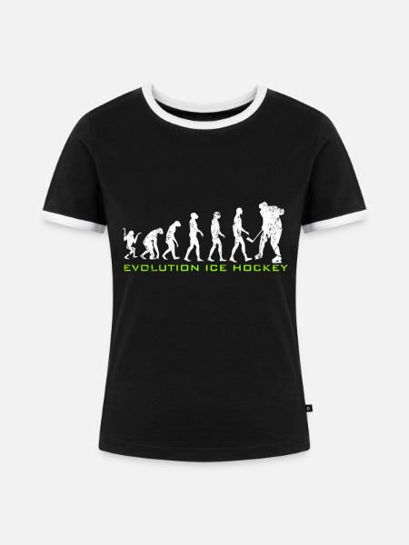 Evolution Eishockey - Frauen Kontrast-T-Shirt - Schwarz/Weiß