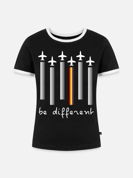 Flugzeuge Flugzeug | be different - Frauen Kontrast-T-Shirt - Schwarz/Weiß