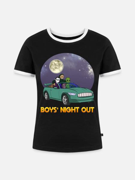 Männerabend JGA Junggesellen Junggesellenabeschied - Frauen Kontrast-T-Shirt - Schwarz/Weiß