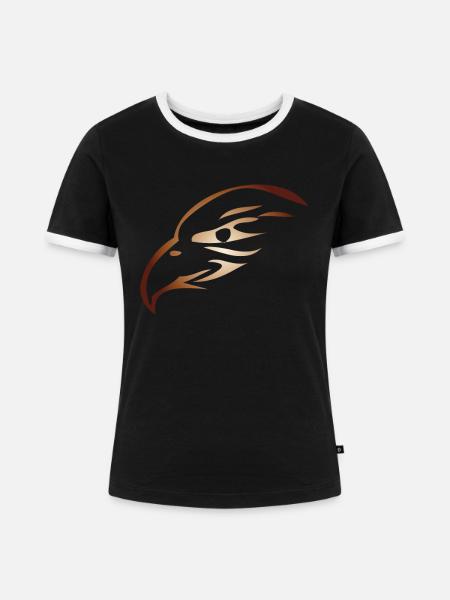 Adlerkopf Steinadler Seeadler - Frauen Kontrast-T-Shirt - Schwarz/Weiß