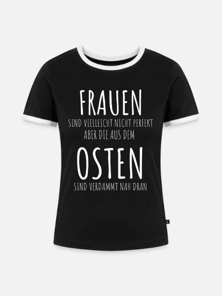 Ostdeutschland Frauen Perfektion - Frauen Kontrast-T-Shirt - Schwarz/Weiß