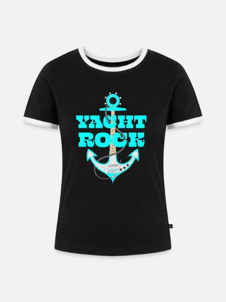 Yacht Rock - Frauen Kontrast-T-Shirt - Schwarz/Weiß