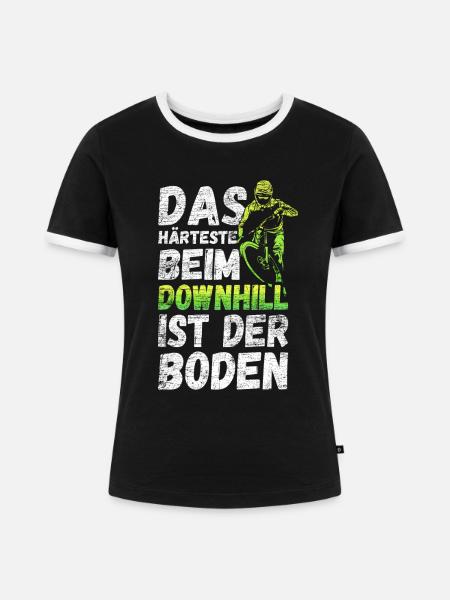 Downhill - Frauen Kontrast-T-Shirt - Schwarz/Weiß