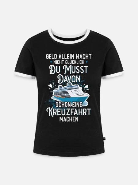 Kreuzfahrt - Frauen Kontrast-T-Shirt - Schwarz/Weiß