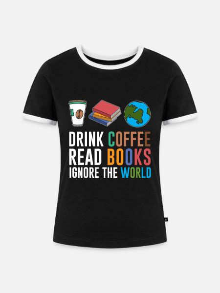 Buch - Frauen Kontrast-T-Shirt - Schwarz/Weiß