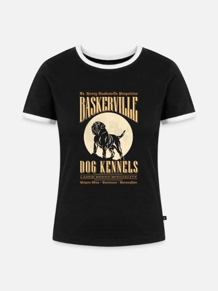 Baskerville Farbe - Frauen Kontrast-T-Shirt - Schwarz/Weiß