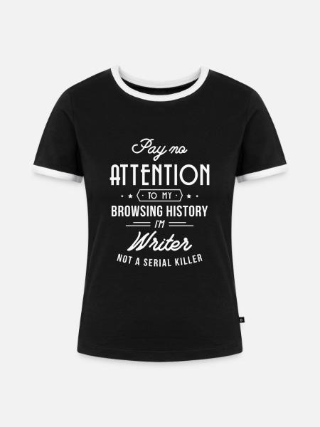 Schreiben Buchautor Design - Frauen Kontrast-T-Shirt - Schwarz/Weiß