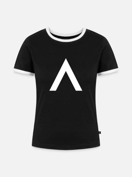 A | Alpha - Frauen Kontrast-T-Shirt - Schwarz/Weiß