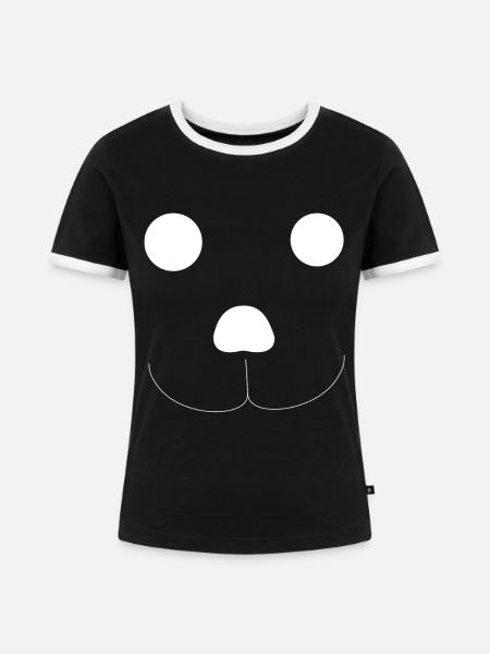 Der Teddybär - Frauen Kontrast-T-Shirt - Schwarz/Weiß