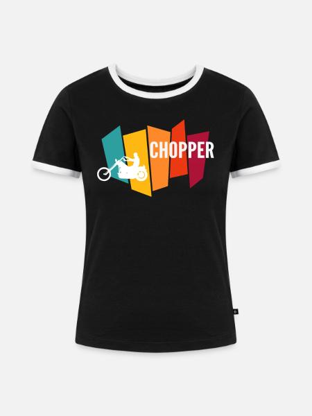 Chopper - Frauen Kontrast-T-Shirt - Schwarz/Weiß