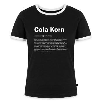 Cola Korn Definition - Korn Cola Beschreibung - Frauen Kontrast-T-Shirt - Schwarz/Weiß - Vorne - Selfina (174cm)