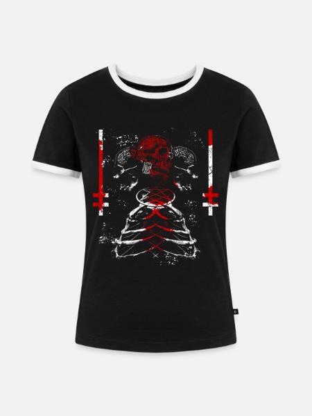 Horror pur - Frauen Kontrast-T-Shirt - Schwarz/Weiß