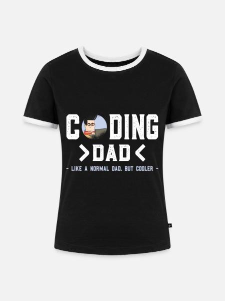 Coding Softwareentwickler Computer Dad - Frauen Kontrast-T-Shirt - Schwarz/Weiß