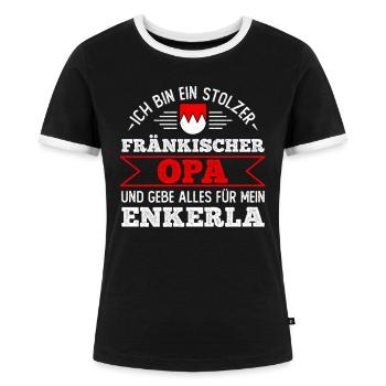 Franken Fränkischer Opa Großvater Frankenland - Frauen Kontrast-T-Shirt - Schwarz/Weiß - Vorne - Selfina (174cm)