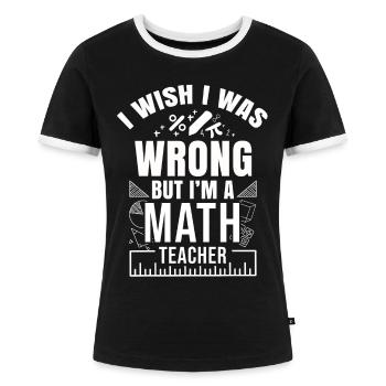 Mathe - Frauen Kontrast-T-Shirt - Schwarz/Weiß - Vorne - Selfina (174cm)