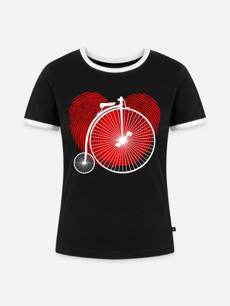 HIGH WHEEL - Frauen Kontrast-T-Shirt - Schwarz/Weiß