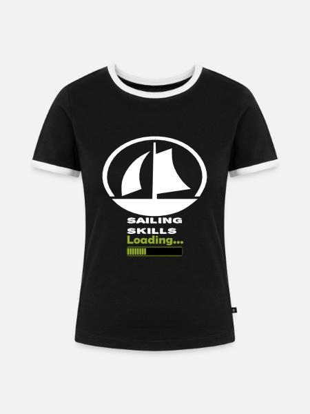 Segler Skills Segelboot - Frauen Kontrast-T-Shirt - Schwarz/Weiß