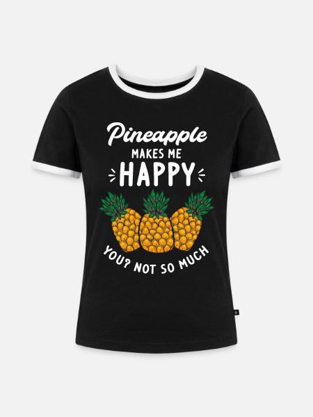 Ananas - Frauen Kontrast-T-Shirt - Schwarz/Weiß