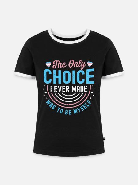Transgender - Frauen Kontrast-T-Shirt - Schwarz/Weiß