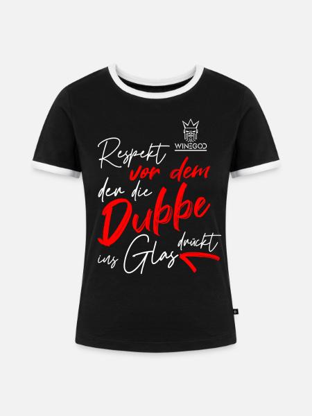 Winegod lustiger Spruch - Frauen Kontrast-T-Shirt - Schwarz/Weiß