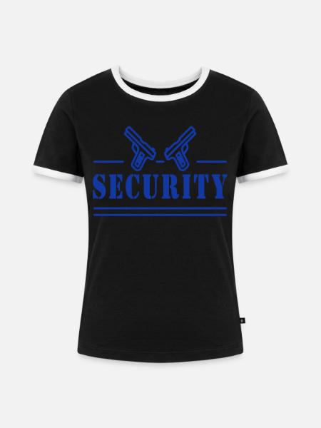 Sicherheit Türsteher Security Sicherheitsmann - Frauen Kontrast-T-Shirt - Schwarz/Weiß