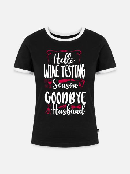 Sommelier Wine Drinking Tasting - Frauen Kontrast-T-Shirt - Schwarz/Weiß