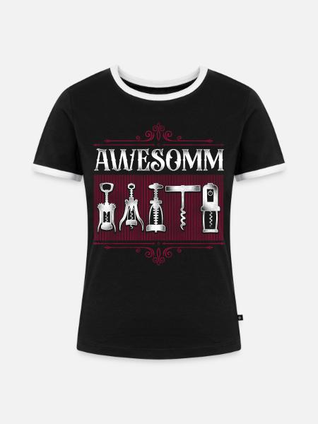 Sommelier Wine Drinking Tasting - Frauen Kontrast-T-Shirt - Schwarz/Weiß