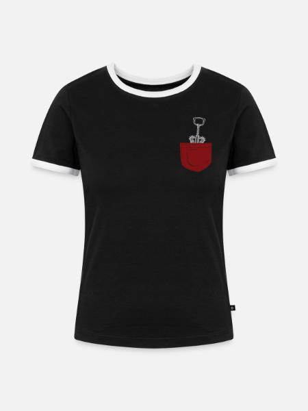 Sommelier Wine Drinking Tasting - Frauen Kontrast-T-Shirt - Schwarz/Weiß