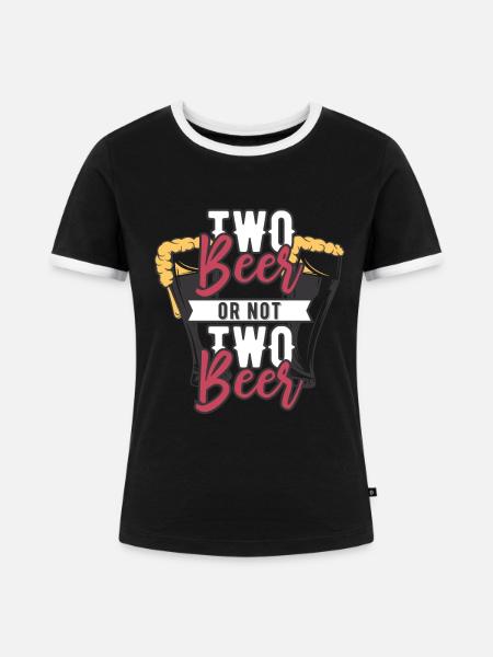 Bier - Frauen Kontrast-T-Shirt - Schwarz/Weiß