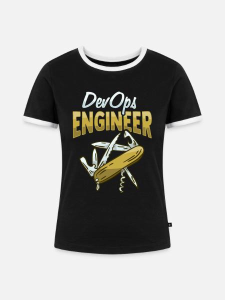 Sys-Admin Entwickler Devops-Ingenieur - Frauen Kontrast-T-Shirt - Schwarz/Weiß