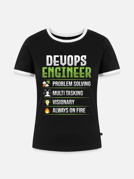 Devops Sys-Admin Entwickler - Frauen Kontrast-T-Shirt - Schwarz/Weiß