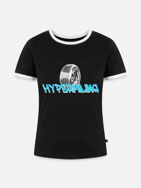 Hypermiling - Frauen Kontrast-T-Shirt - Schwarz/Weiß
