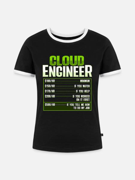 Sys-Admin und Entwickler Cloud-Devops-Ingenieur - Frauen Kontrast-T-Shirt - Schwarz/Weiß