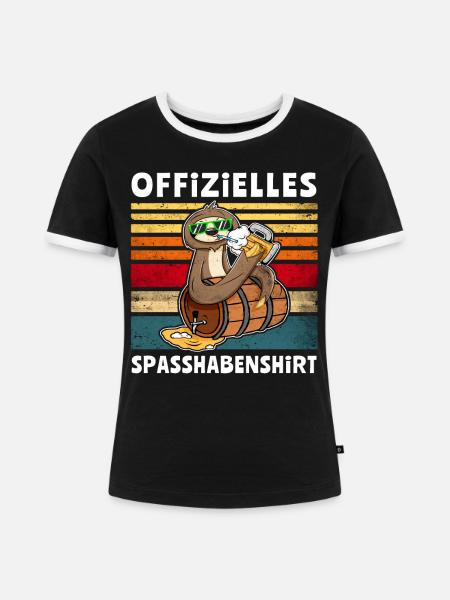 Heiraten Bier Faultier Junggesellenabschied - Frauen Kontrast-T-Shirt - Schwarz/Weiß