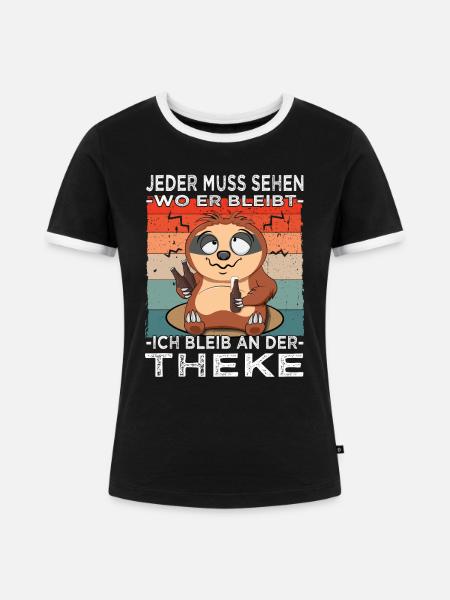 Biertrinker - Männerabend - Saufen - Frauen Kontrast-T-Shirt - Schwarz/Weiß