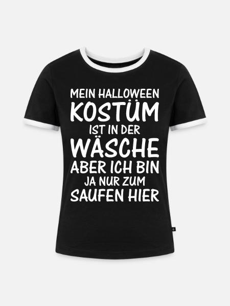 Halloween Spruch - Frauen Kontrast-T-Shirt - Schwarz/Weiß