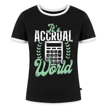 Accountant Bookkeeper Accounting - Frauen Kontrast-T-Shirt - Schwarz/Weiß - Vorne - Selfina (174cm)