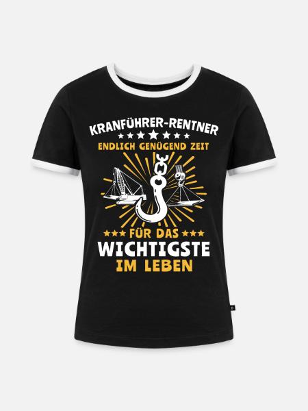 Kranführer Kran Kranfahrer - Frauen Kontrast-T-Shirt - Schwarz/Weiß