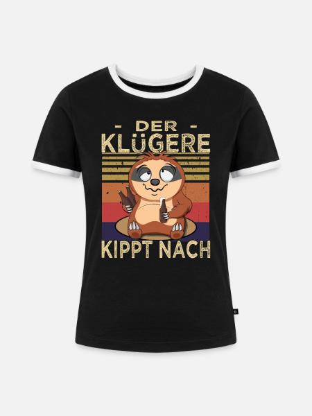 Biertrinker - Männerabend - Saufen - Frauen Kontrast-T-Shirt - Schwarz/Weiß