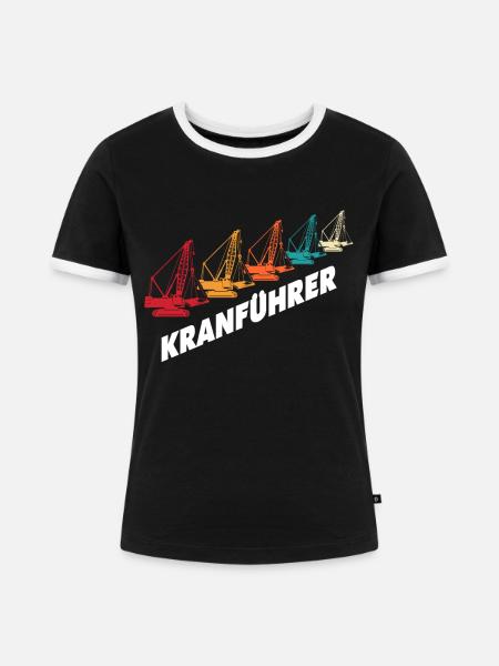Kranführer Kran Kranfahrer - Frauen Kontrast-T-Shirt - Schwarz/Weiß